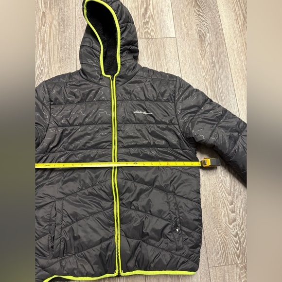 Eddie Bauer Black Puffer Jacket with Neon Accents for youth - Picture 7 of 7